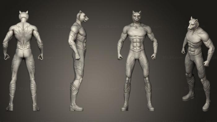 Figurines heroes, monsters and demons (Animal Hero Tiger, STKM_0607) 3D models for cnc